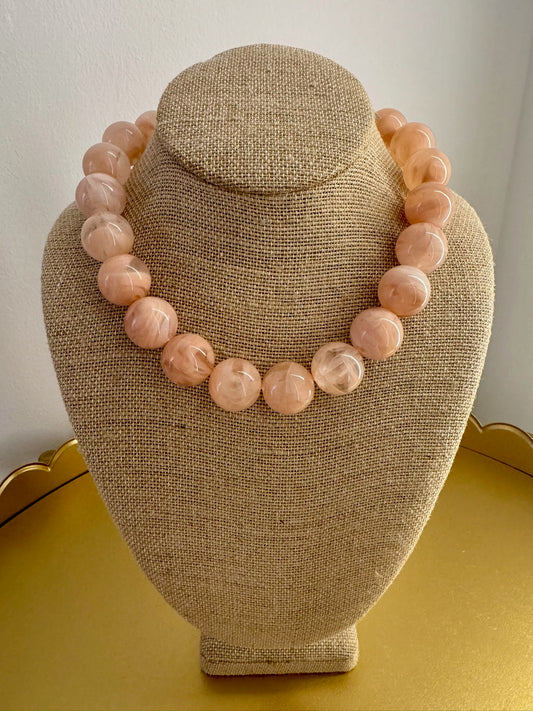 Light Pink Beaded Necklace