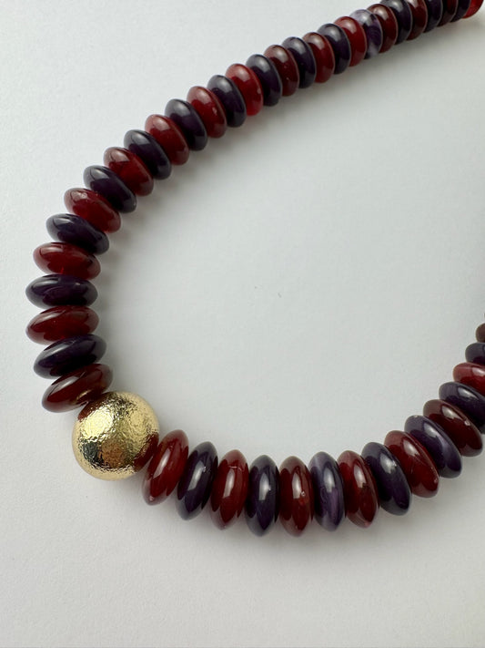 Red/Purple Beaded Necklace