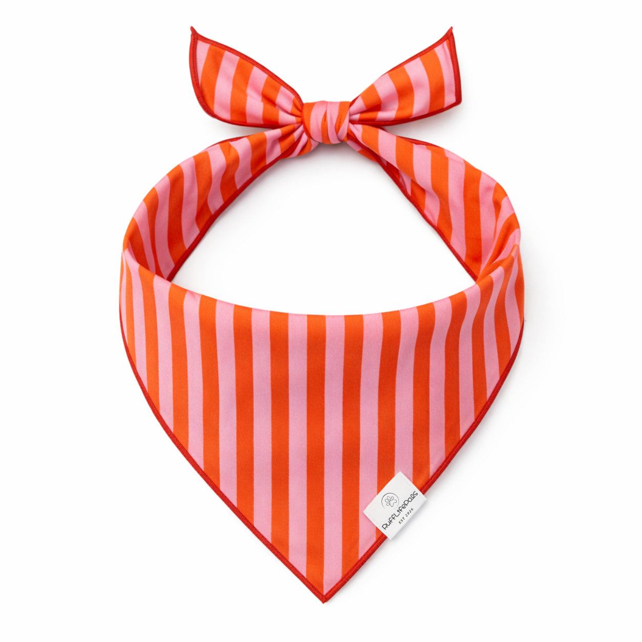 Orange & Pink Stripes Dog Bandana: S/M