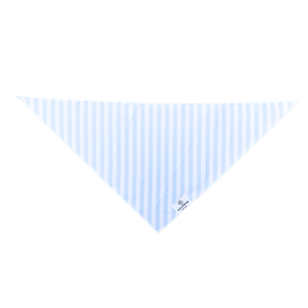 Light Blue Striped Dog Bandana: L/XL